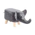 thumbnail image 1 of GROWTH TANK Animal Footstool Upholstered Ottoman Padded Cushion Stool Pouffe Chair Foot Rest Dark Gray, 1 of 9