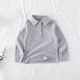 thumbnail image 2 of tarylea Clothes for Infant Baby Boys Turn down Collar Button up Shirts Solid Color Long Sleeve Uniform Tops Casual Loose Fall Toddler Tops for 18 Months-8 Years, 2 of 5