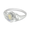 thumbnail image 3 of 14k White Gold Oval Opal And Diamond Swirl Ring, 3 of 6