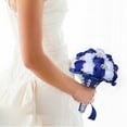 thumbnail image 4 of Royal Bridal Bouquet Handmade with Satin Roses & Pearls - Wedding Bouquet Holder for Bride and Bridesmaids, Rhinestone Wedding Flower Arrangements in Ivory White, 4 of 6