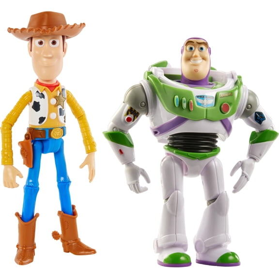 Disney y Pixar Toy Story Woody y Buzz de 7 pulgadas figuras de acción de juguete, paquete de 2, Pizza Planet Adventure