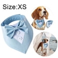 thumbnail image 2 of Bandana de boda para perro, collar para perro con pajarita, disfraz de cumpleaños, esmoquin ajustable para fiesta de mascotas, rayas azules, 2 of 5