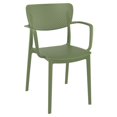 thumbnail image 4 of Compamia Loft Round Bistro Set 3 Piece with 24 inch Table Top Olive Green, 4 of 4