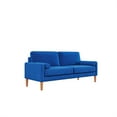 thumbnail image 6 of Modern Sofa Couch, 3 Seater Sofa with 2 Pillows, Small Soft Couch for Small Spaces, 67.7" Comfy Upholstered 3-Seater Couch for Bedroom Apartment Home Office, Tool-Free Assembly, Blue, 6 of 7