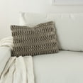thumbnail image 4 of Nourison Life Styles Woven Stripes Silver Grey Decorative Throw Pillow , 14"X20", 4 of 5