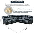 thumbnail image 3 of Nathaniel Home, PU Leather Reclining Sectional Sofa Set with 2 Consoles, Fashion Living Room Recliner Chair with Storage Box, L-Shaped Corner Couch with Cup Holders, Deep Ocean Blue, 3 of 8