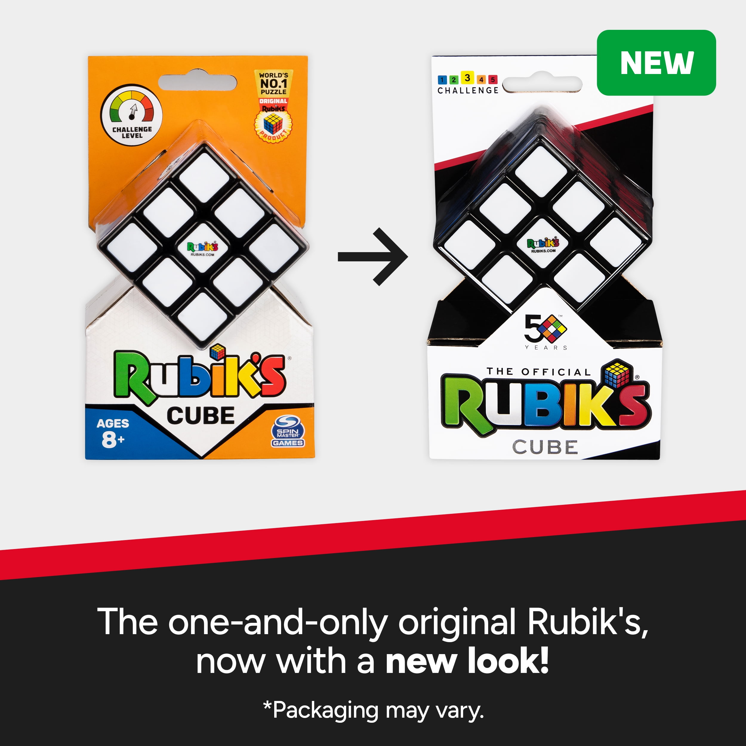 Rubik's Cube, The Original 3x3 Cube 3D Puzzle Fidget Cube Stress Relief Fidget Toy Brain Teasers Travel Games, for Adults and Kids Ages 8 and up, Packaging May Vary, Rubik’s Cube 3x3 Puzzle