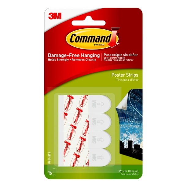 Command Poster Removable Strips, 16 Strips Per Package