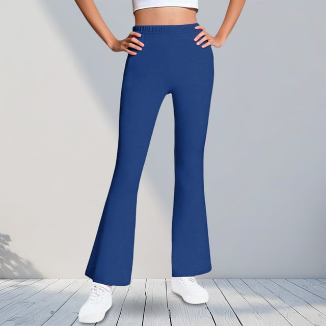 Cowsor Girls Flared Dress Pants – Soft Bell Bottom Uniform Pants for School or Daily Wear