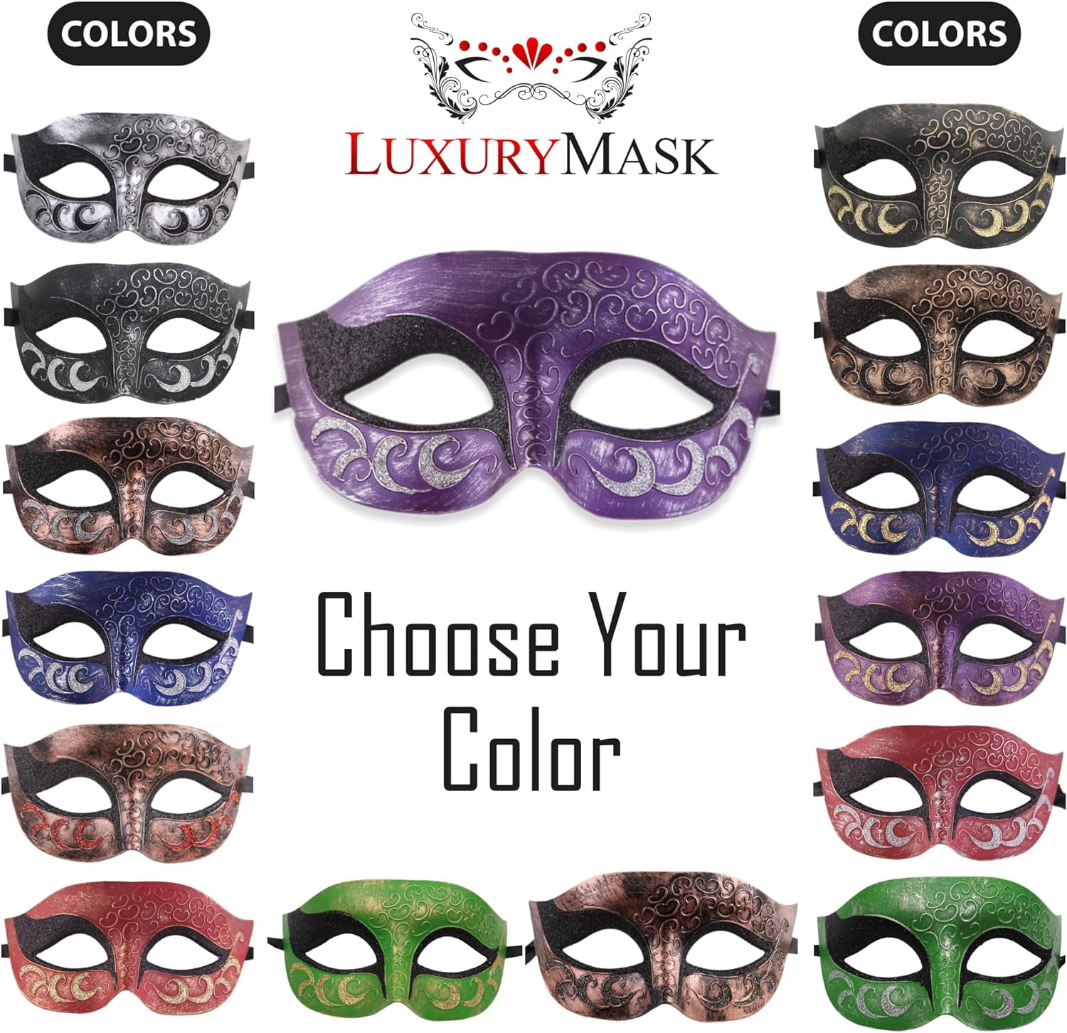 Luxury Mask – Antique Look Venetian Party Mask for Men & Women Masquerade Ball