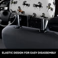 thumbnail image 6 of 2 PCS Car Headrest Cover, Cartoon Cool Horse Black White Soft Car Seat Head Rest Cover Protector Interior Car Accessories Seat Covers for Cars Truck Auto Only Covers, 6 of 8