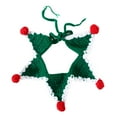 thumbnail image 2 of Flmtop Pet Hand-knitted Christmas Five-pointed Star Adjustable Cat Dog Collar Accessory Green, 2 of 9