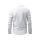 thumbnail image 3 of pstuiky mangas largas para hombre, Camisa de negocios tipo cárdigan con cuello alto liso a la moda para hombre con botones camisetas de hombre s, 3 of 6