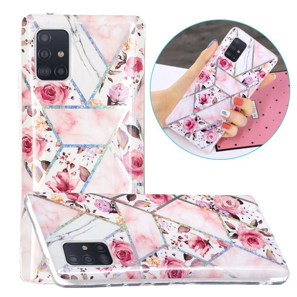 Samsung A53 Case 5G, iDOMi Cute Flowers Design Plating Raised Corners