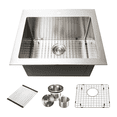 thumbnail image 1 of KBFmore 25 inch Single Bowl Under Mount Top Mount Laundry Utility Sink 4 Pieces Sink Accessories, 1 of 12