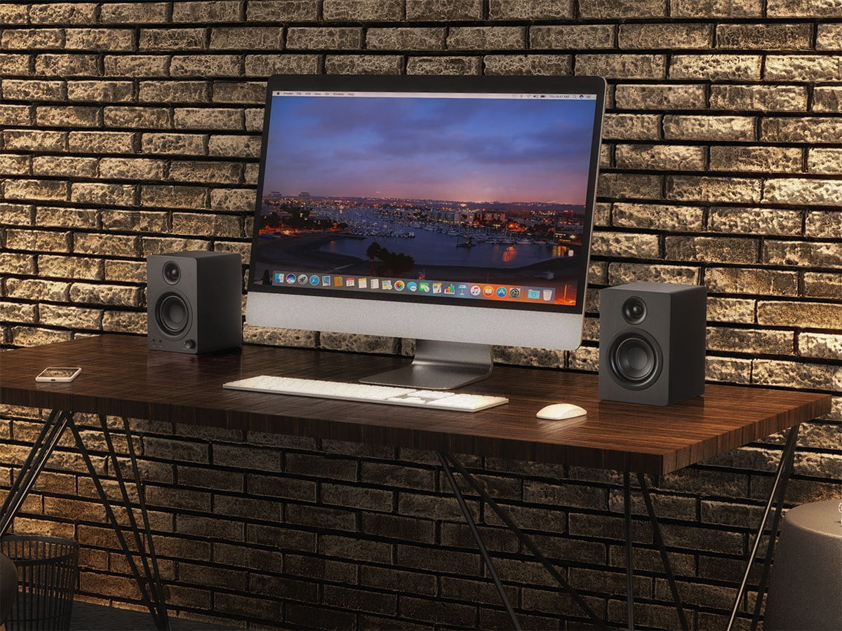 Monoprice DT-3 50-Watt Multimedia Desktop Powered Speakers, 40 Watts RMS, Near Field Frequency Response, For Mobile, Computer, and Audio Equipment