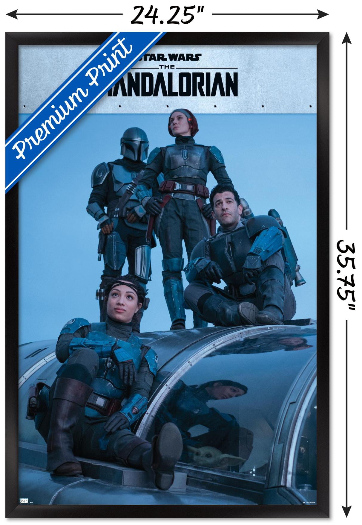 Star Wars: The Mandalorian Season 2 - Mandalorian Group Wall Poster, 22.375" x 34", Framed