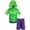 Green Purple Hulk, variant on Avengers Toddler Boys' Cosplay 2-Piece Hooded Tee and Shorts Set Green Purple Hulk