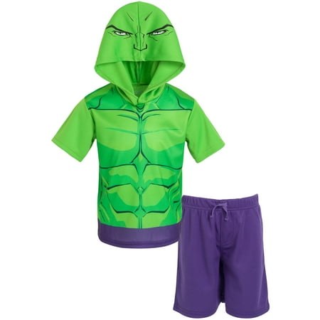 

Marvel Avengers Hulk Toddler Boys Mesh Athletic T-Shirt Shorts Outfit Set Toddler to Big Kid
