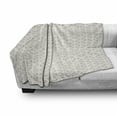 thumbnail image 3 of Art Deco Soft Flannel Fleece Throw Blanket, Geometrical Illustration with Monochrome Little Triangles Print, Cozy Plush for Indoor and Outdoor Use, 70" x 90", Dark Sand Brown White, by Ambesonne, 3 of 6