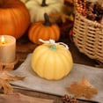 thumbnail image 6 of Fllostpr Halloween 2PC Wax Pumpkin Scented Candle, Yellow Handmade Aromatherapy Candle for Home Cafe Party Table Desk Indoor, 2.5x1.7", 6 of 7