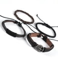 thumbnail image 2 of Mezclar 4 pulseras envolventes para hombres y mujeres, cordones de cáñamo, cuentas de madera, pulseras tribales étnicas, pulseras de cuero - Style4 oso de fresa  joyas, 2 of 4