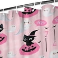 thumbnail image 3 of Pink Halloween Black Cats Ghosts and Pumpkins Shower Curtain 36"x72" ,Bathroom Decorative Shower Curtains Set with 12 Hooks,Modern Waterproof Washable Shower Curtain, 3 of 6