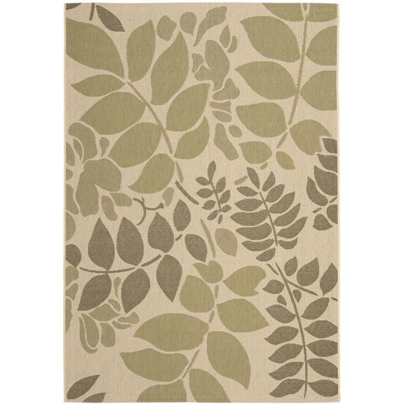 Safavieh Courtyard August Floral Indoor/Outdoor Area Rug, Cream/Green, 5'3" x 7'7"