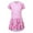 Pink, variant on inhzoy Kids Girls Swimsuit Flower Printed Short Sleeve Swimming Dress with Bulid-in Shorts Zipper Front Swim Costume Competition Navy Blue 8-9