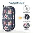 thumbnail image 3 of Fintie Double Sunglasses Case – Soft Portable Eyeglasses Pouch with Carabiner Clip, Dual Zipper Compartments for Men & Women, Blooming Hibiscus, 3 of 7