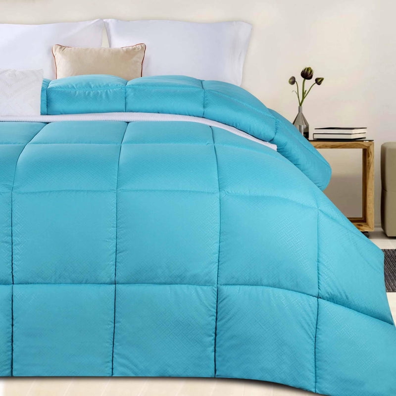 Superior Striped Reversible Down Alternative Comforter, Winter Blue, Twin/Twin XL