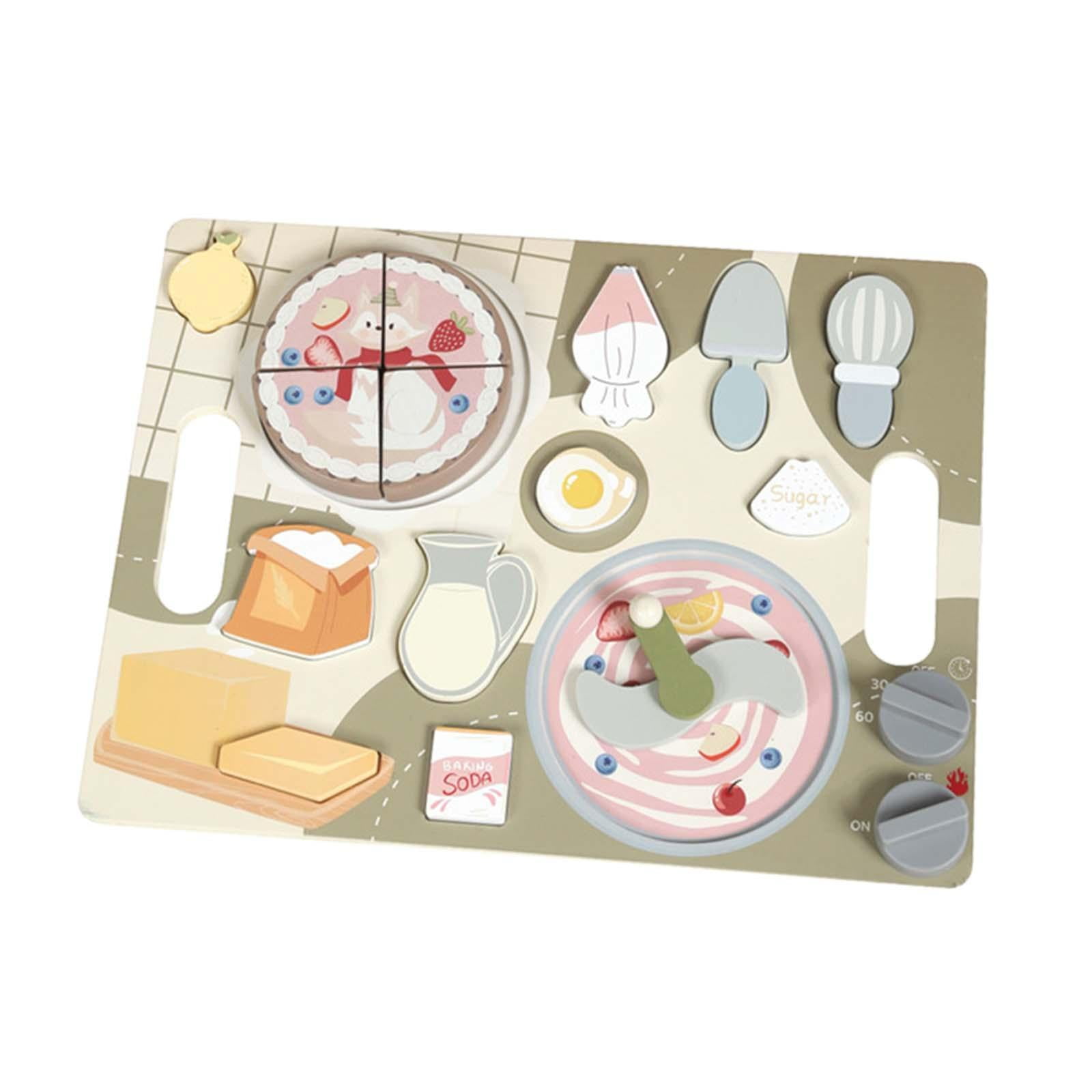 Yinanstore Wooden Play Cooking Set Board Pretend Play Kitchen Toy for Boys Girls