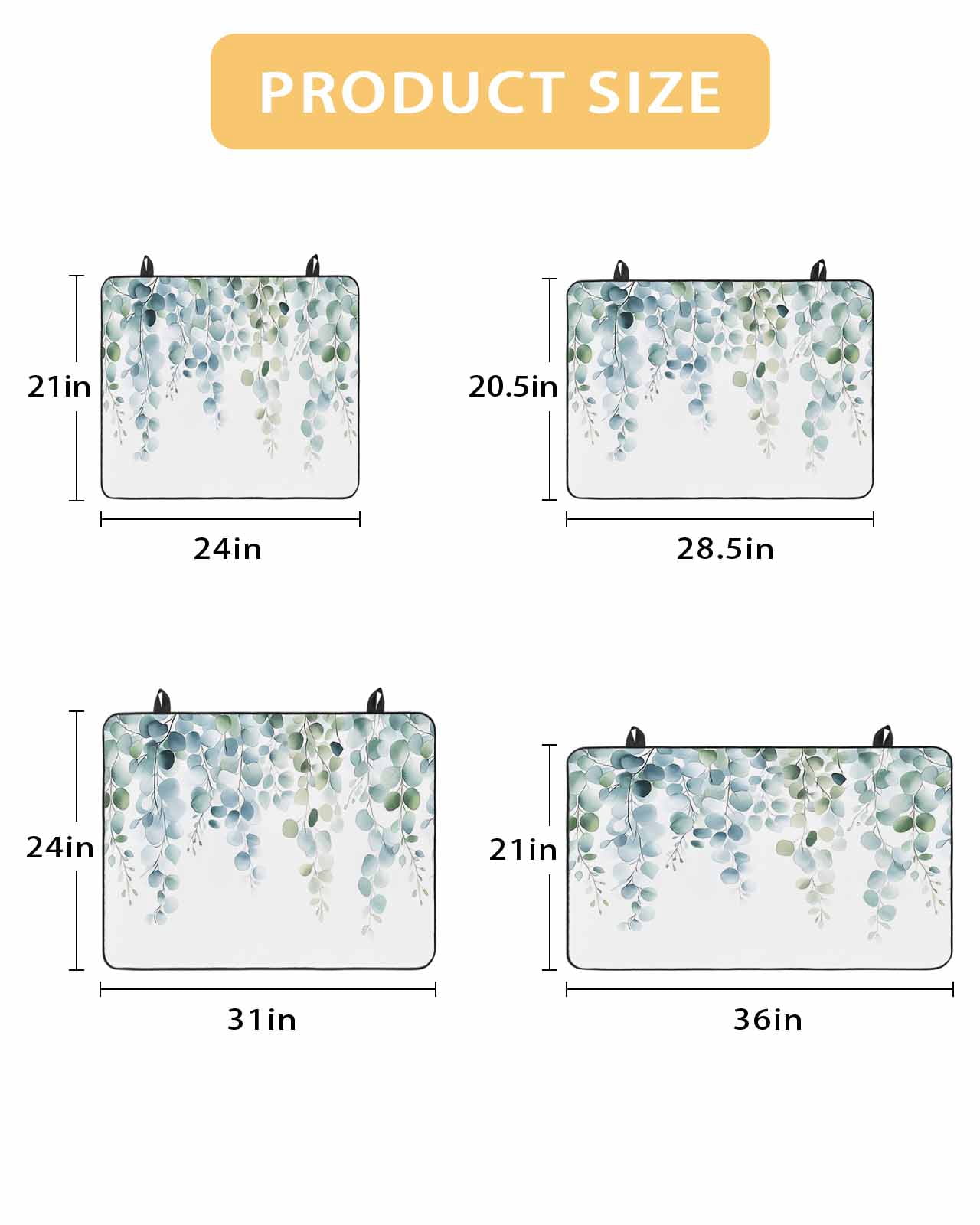 nqOlkjepod Large Induction Cooktop Protector Mat 36"x21", Teal Green Eucalyptus Leaves Stove Top Covers for Electric Stove, Farmhouse Botanical Stove Burner Cover Mats, Glass Top Stove Cover