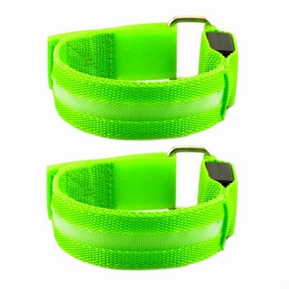 2pcs Night Running Arm Line LED Outdoor Sports USB Rechargeable Wristband Safety Leg Warning Wristband Green,2 * LED Flashing Arm Strap,Green