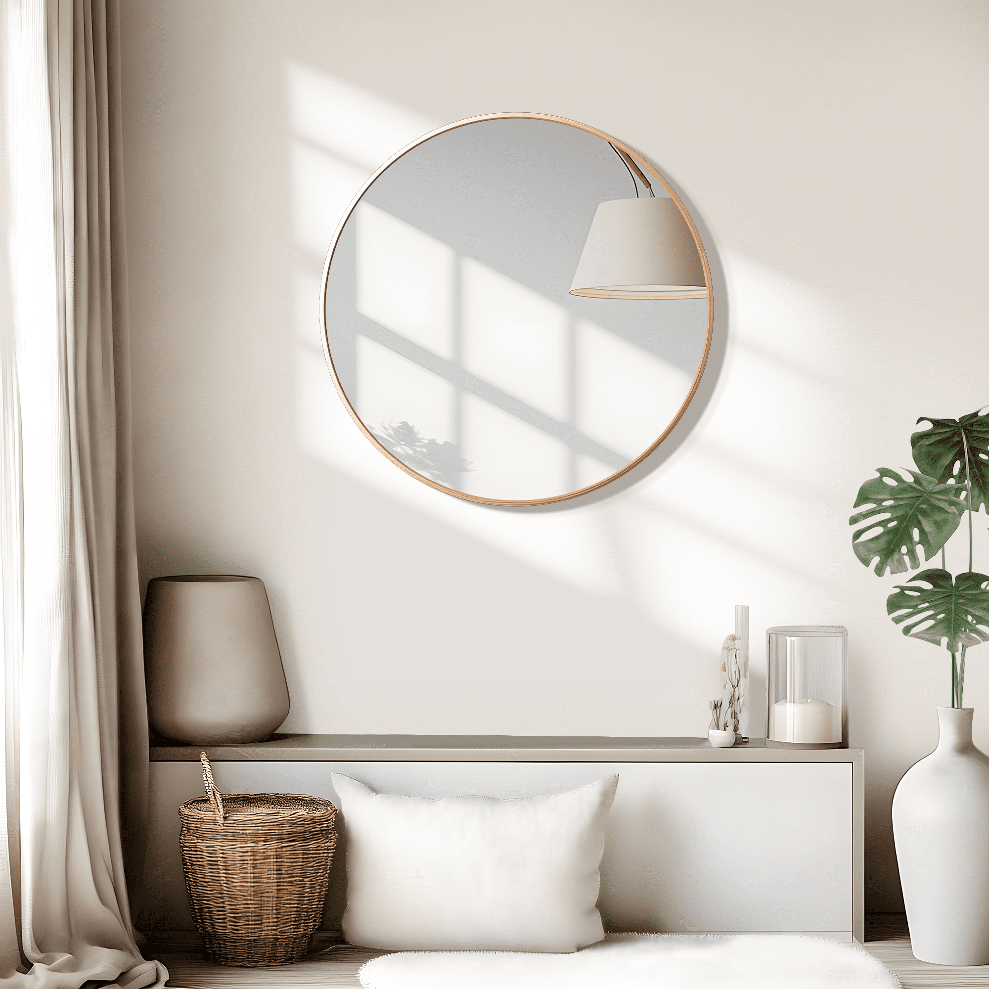 MAYEERTY 27"x27" Wall Mounted Vanity Mirror Modern Bathroom Vanity Mirror for Bedroom
