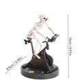 thumbnail image 3 of Halloween Decoration Outdoor Indoo Skeleton Riding Bicycle Ornament Small Plastic Skeleton With Posable Movable Joints Halloween Skeleton For House Table Decor C, 3 of 9