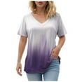 thumbnail image 6 of vigerkar Summer Tops for Women 2025 Short Sleeve V Neck T Shirts Trendy Vintage Basic Tees Loose Comfy Blouses Casual Outfits Light Purple, L, 6 of 6