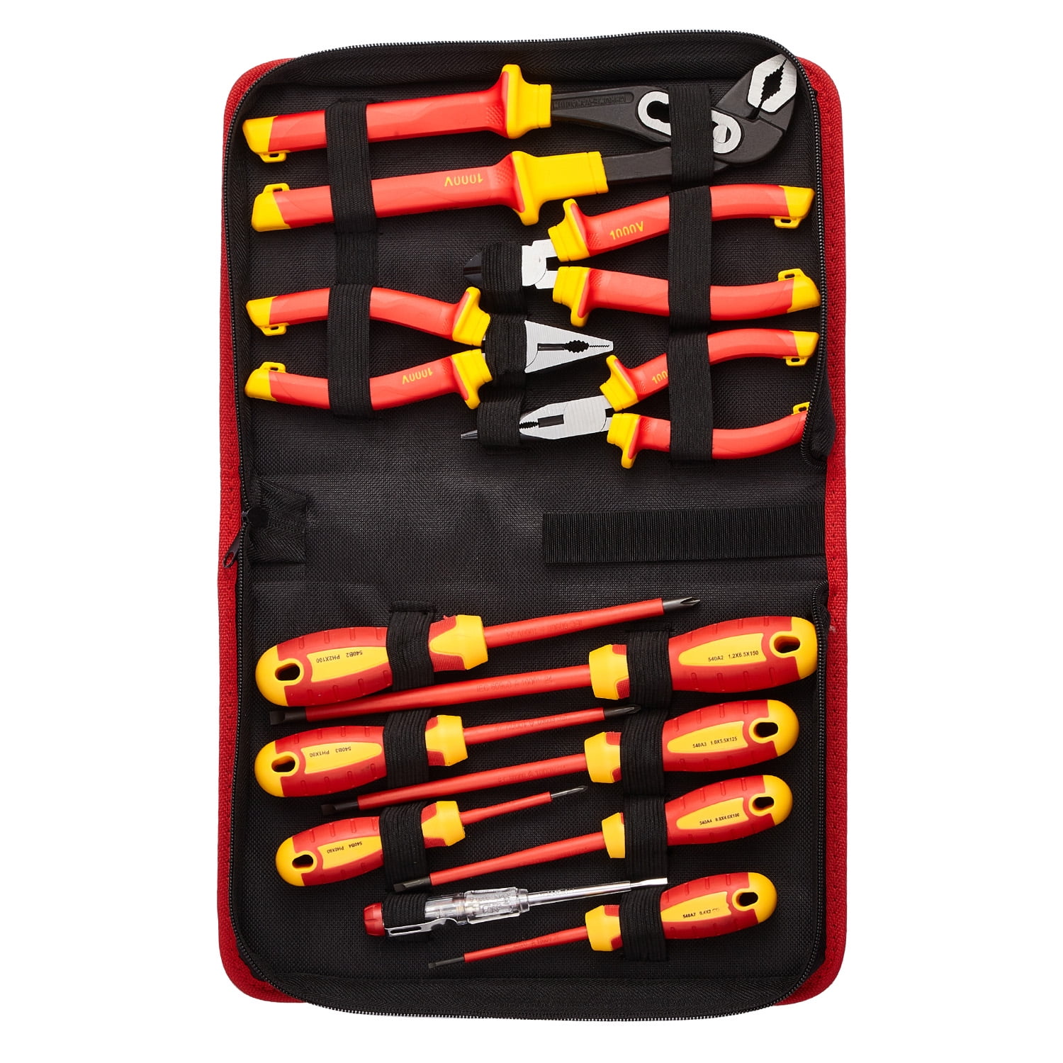 KFFKFF Insulated Screwdriver Set, 12-Unit Professional Electrician Screwdriver Collection, 1000V Insulation-Enhanced Electrician Equipment Set, Incorporating Magnetic Phillips