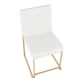 thumbnail image 5 of High Back Fuji Contemporary Dining Chair in Gold and White Faux Leather by LumiSource - Set of 2, 5 of 10