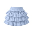 thumbnail image 3 of OGLCCG Girls Ruffle Tiered Mini Skirt Kids High Waist Flowy Boho Mini Skorts Summer Layered Ruffle Skirts 3-13 Years, 3 of 10