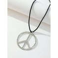 thumbnail image 3 of EOEMY Peace Sign Pendant Necklace, Simple Personality Sweater Chain Necklace-Default, 3 of 3