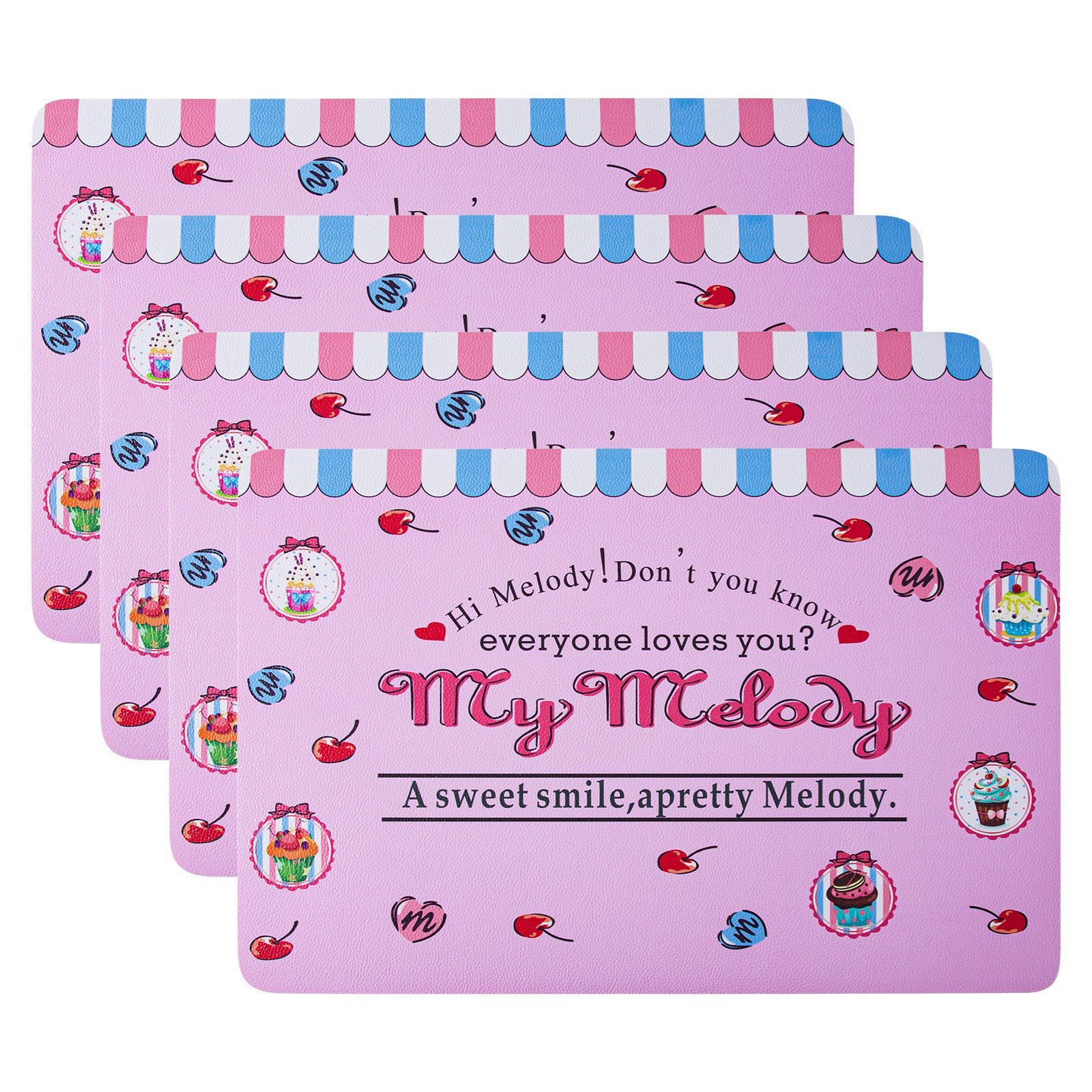 RAY STAR Placemats Set of 4, Vinyl Washable Wipeable Place Mats-12inx18in, Heat Resistant Waterproof Place Mat