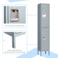 thumbnail image 6 of STANI 2-Tier Metal Locker Steel Employees Lockers for Office, Metal Storage Locker Cabinet with Louvers, 2 Door Locker for Employee Gym, Home, School, 6 of 6