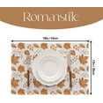 thumbnail image 4 of Fall Placemats Set of 4, 12 x 18 inch, Autumn Thanksgiving Brown Maple Leaves Table Mats for Holiday Party Dining Decor, 4 of 6