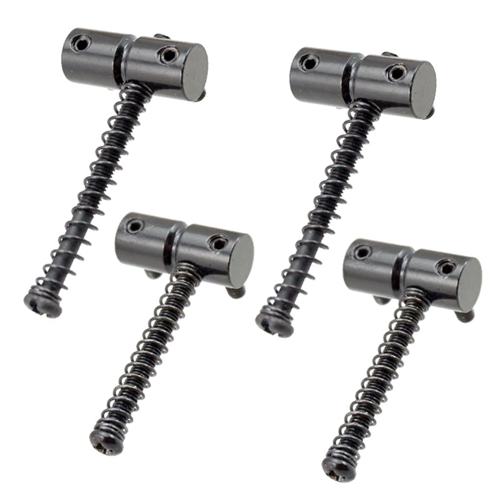 Black 2 Long&2 Short Guitar Bridge Saddles Locking String for Electric ...