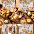thumbnail image 4 of Fall Placemats Set of 6 Autumn Maple Leaves Place Mats Thanksgiving Placemat Orange Pumpkin Hello Fall Wood Table Mats for Dining Kitchen Table Holiday Dinner Party Home Fall Decorations 13x19 Inch, 4 of 8