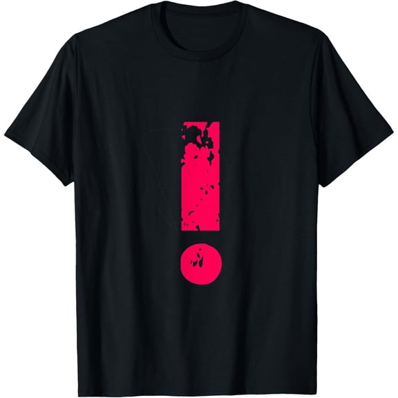 The Exclamation Mark T-ShirtMen and women, White Black T-shirt, size: Extra large S-4XL