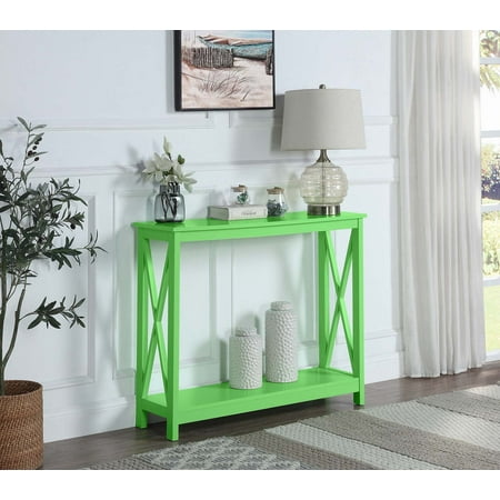 Convenience Concepts Oxford Console Table with Shelf Lime Wood Finish