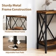 thumbnail image 4 of 69" Modern Narrow Console Table, 2-Shelves Industrial Sofa Table, Entryway accent table with Storage, Rustic Brown, Rectangle, 4 of 10