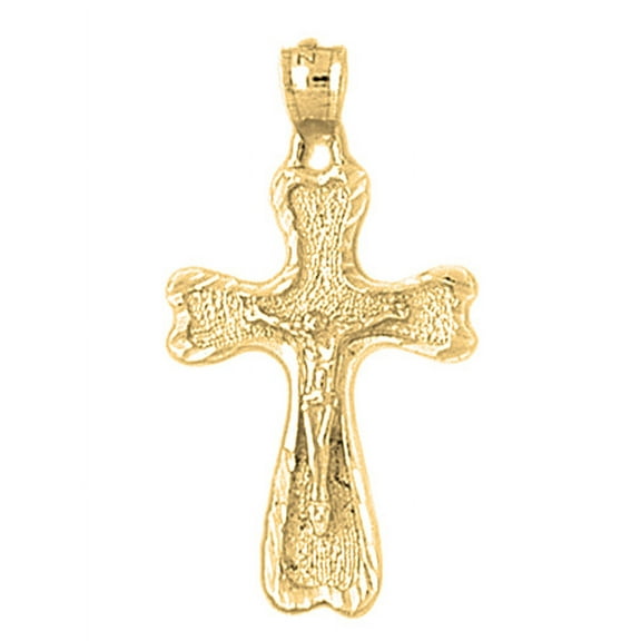 10K Yellow Gold Crucifix Pendant - 32 mm
